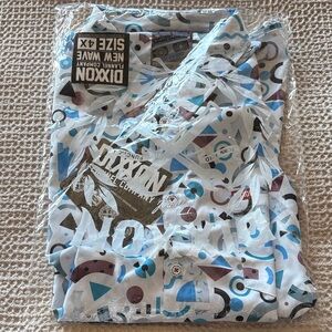 Dixxon Blue, Black & Burgubdy Graphic Shirt. New Wave pattern